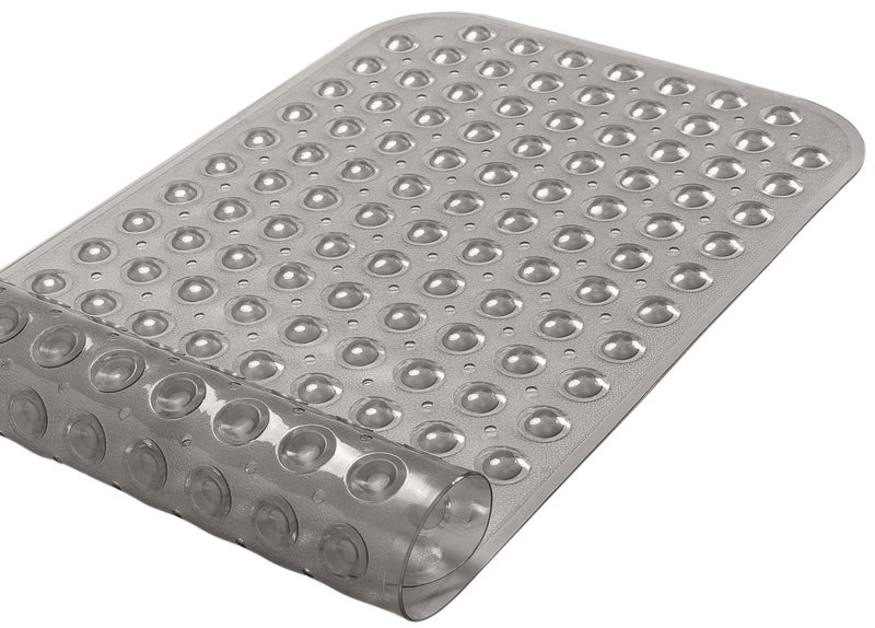 TIKE SMART Medium Non-Slip Bathtub & Shower Mat 31x16 (Smooth/Non-Textured Tubs Only) Safe, Clean, Machine-Washable, Superior Grip&Drainage, Vinyl, Transparent Gray (Grey) - Image 5